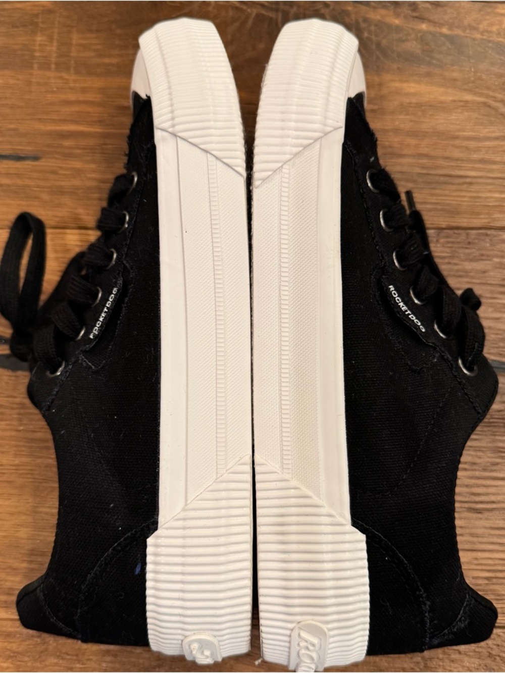 Rocket Dog Black and White Low-Top Canvas Sneakers - Picture 8 of 10